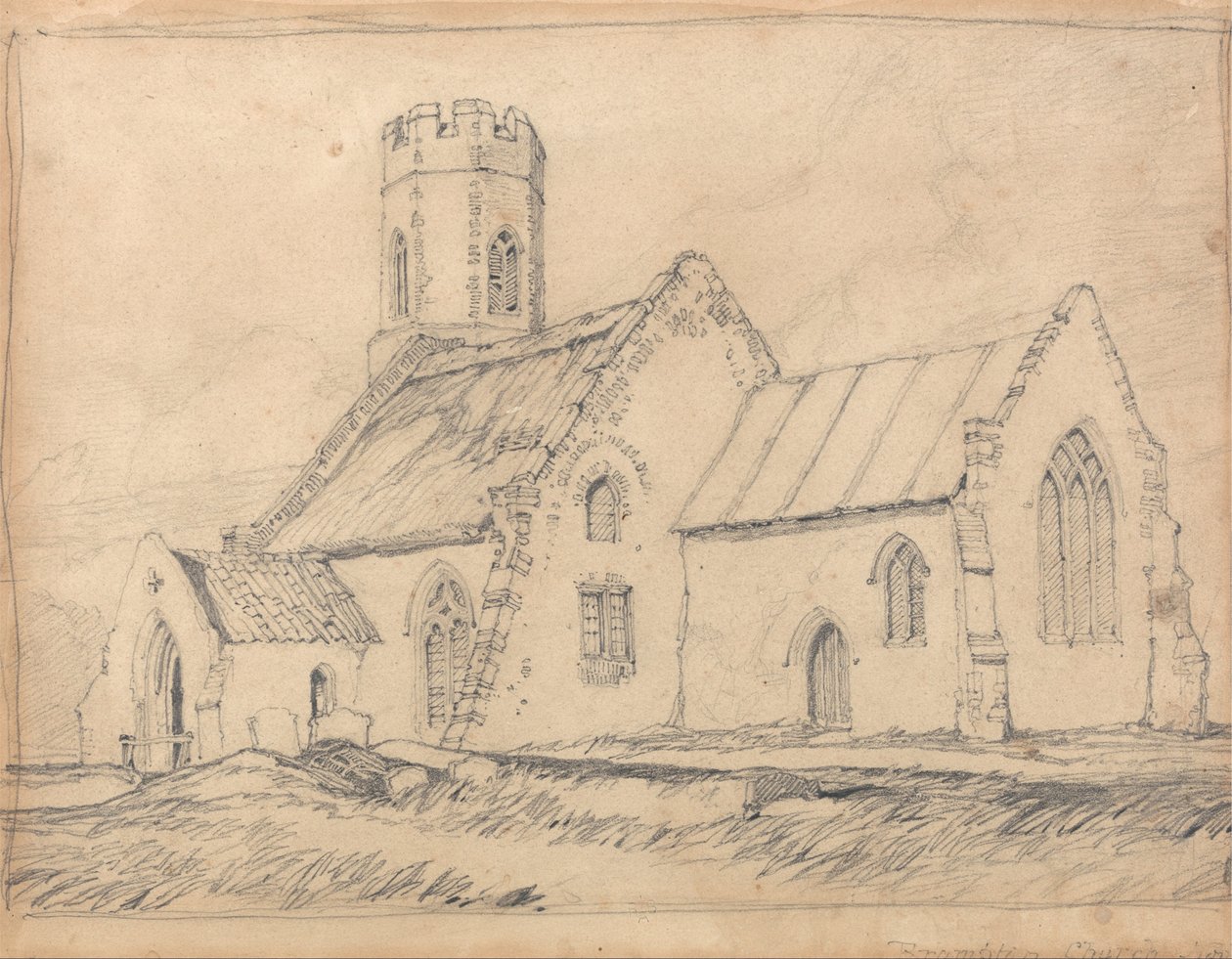 Église de Brampton, Norfolk, vue du sud-est - John Sell Cotman