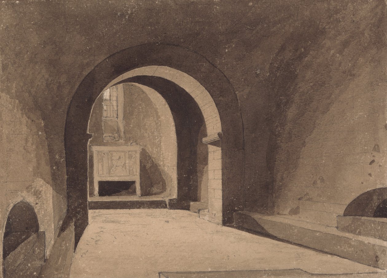 Crypte de Sainte Gervaise, Rouen, Normandie - John Sell Cotman