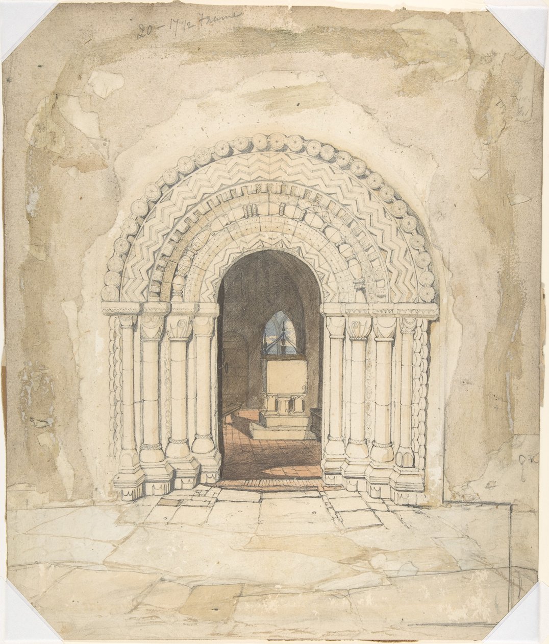 Porte, église de Heckingham - John Sell Cotman