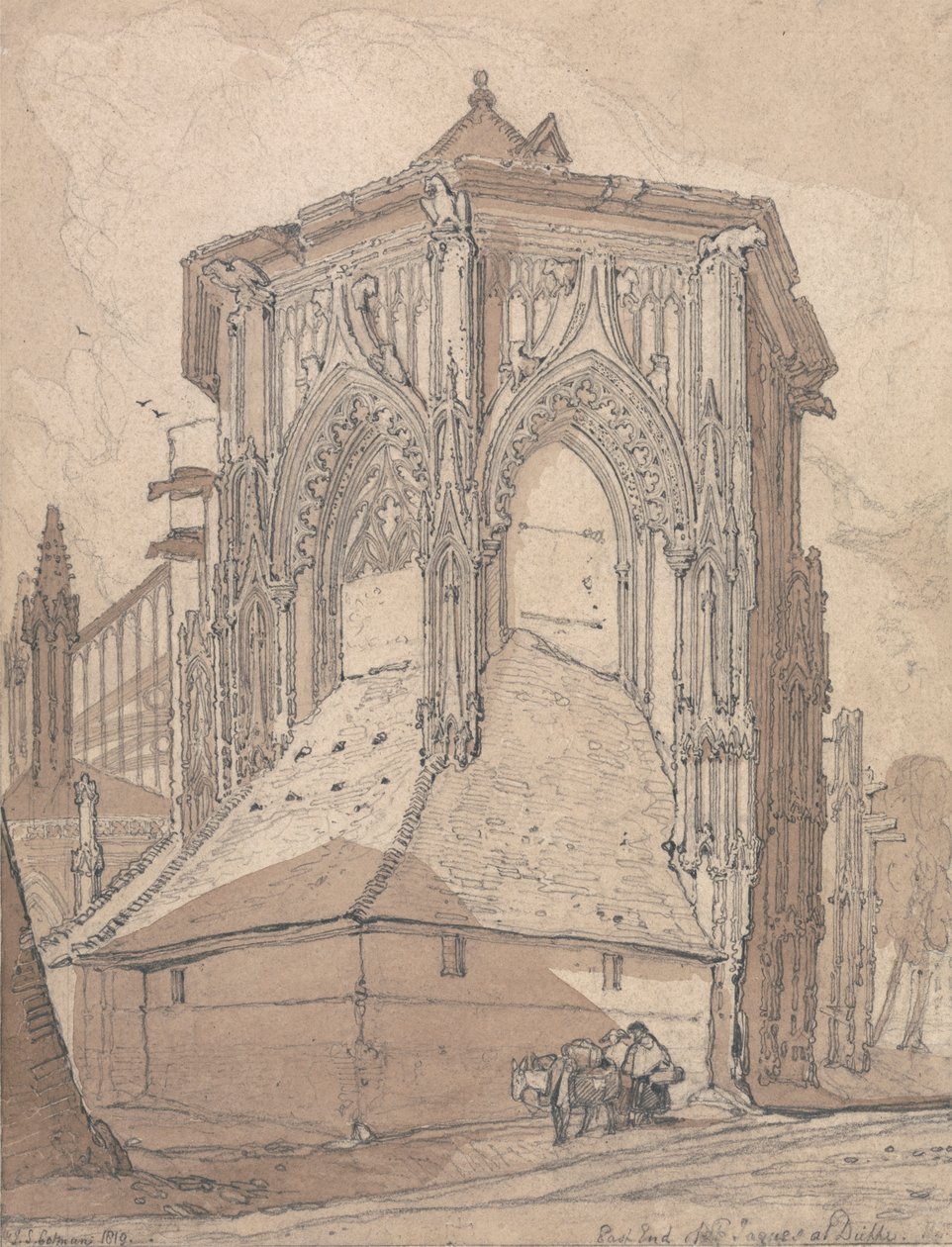 Extrémité est de Saint Jacques à Dieppe, Normandie - John Sell Cotman
