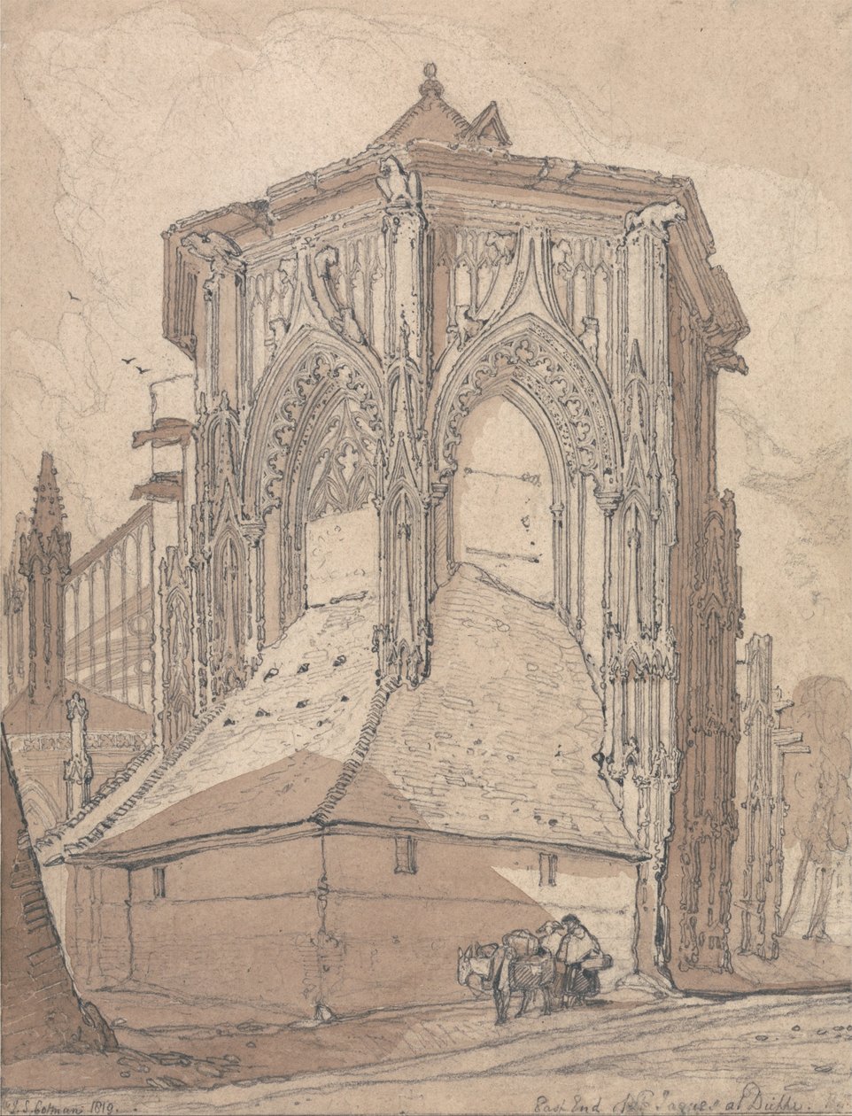 Extrémité Est de Saint Jacques à Dieppe, Normandie - John Sell Cotman