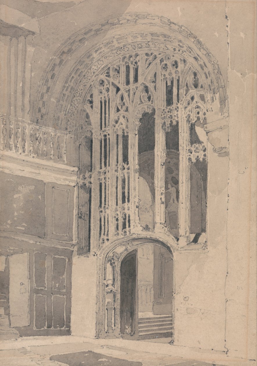Intérieur de la cathédrale de Norwich : Porte et écran entre le transept sud et l