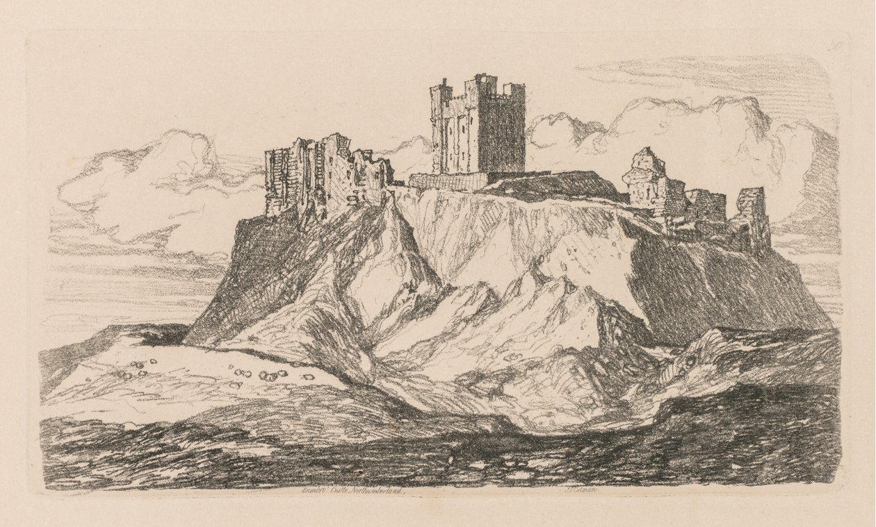 Liber Studiorum : Planche 30, Château de Bambro, Northumberland, 1838 - John Sell Cotman