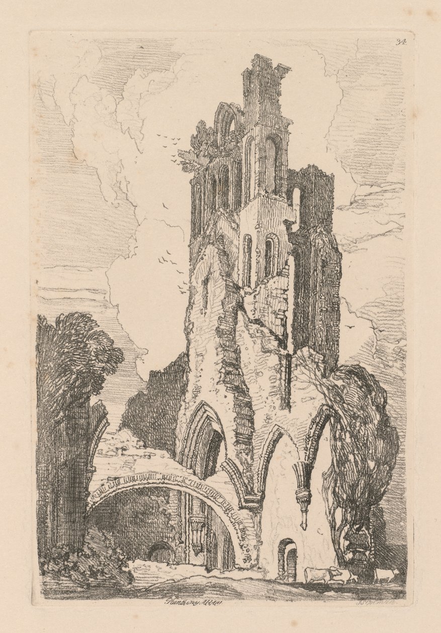 Liber Studiorum : Planche 34, Llanathony Abbey, Monmouthshire, 1838 - John Sell Cotman