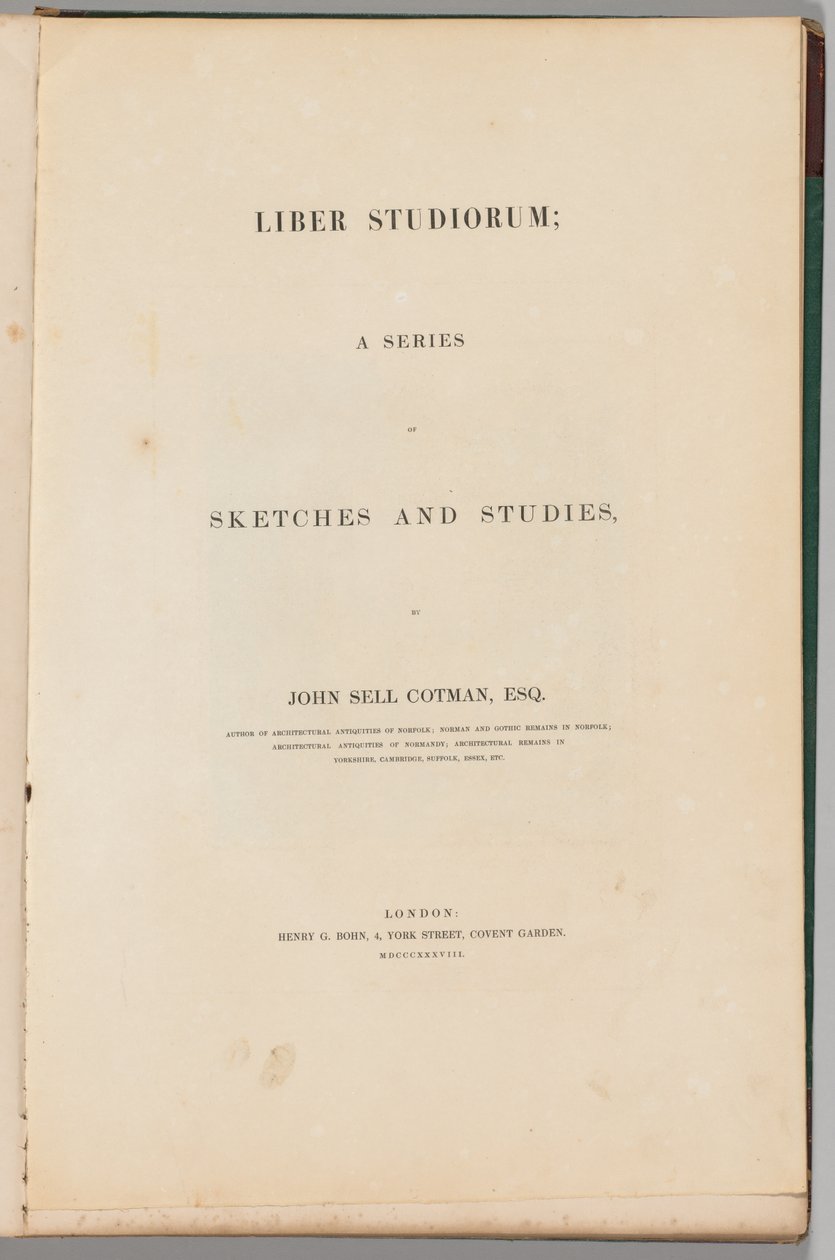 Liber Studiorum : Page de titre, 1838 - John Sell Cotman
