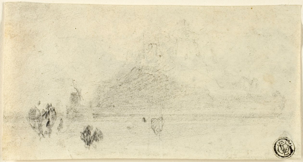 Croquis du Mont Saint Michel (recto); Bâtiments au bord de l