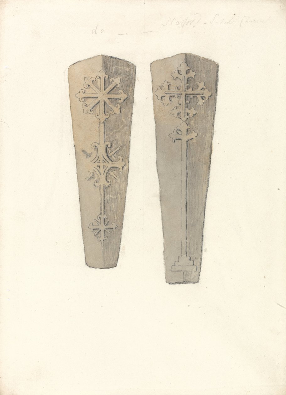 Études de deux couvercles de cercueils provenant d