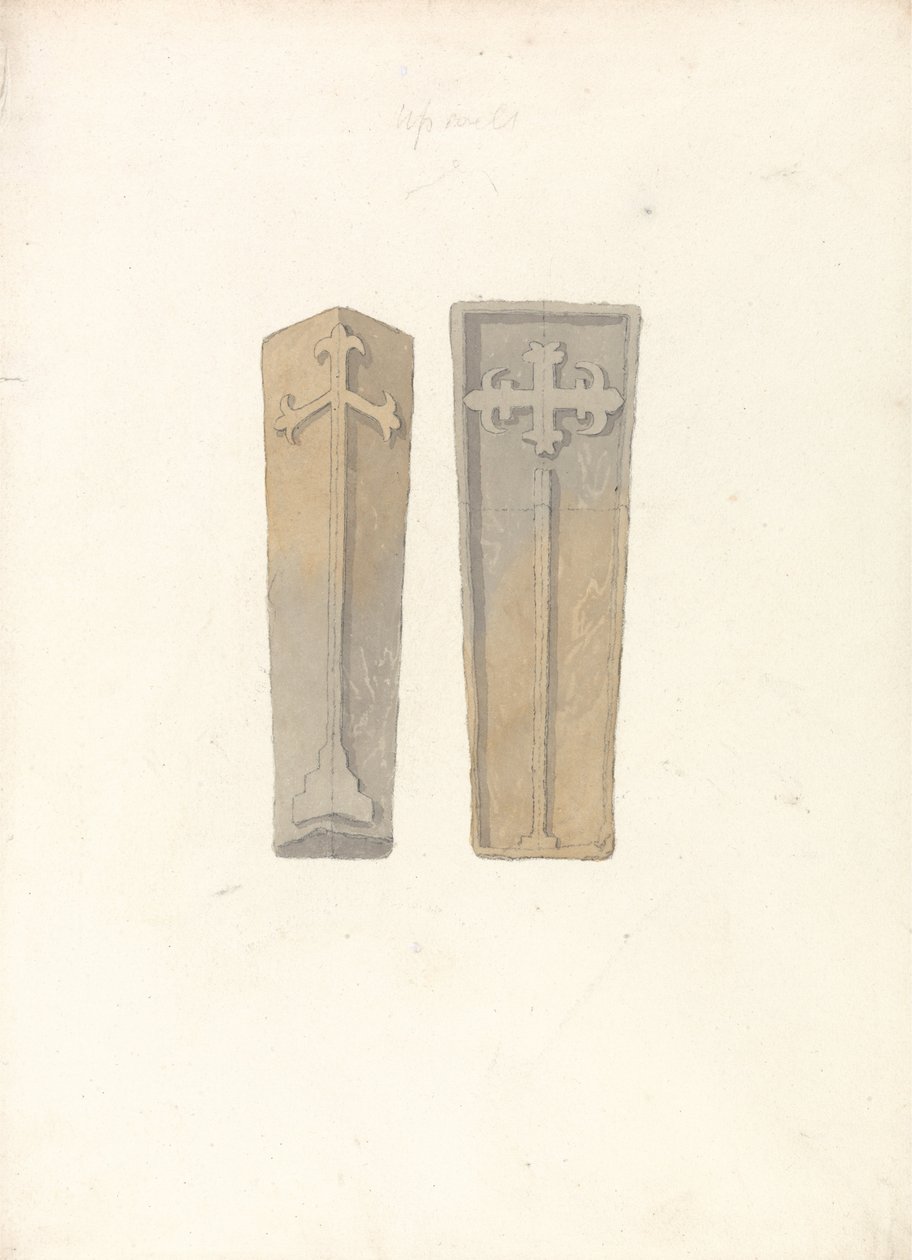 Études de deux couvercles de cercueils provenant d