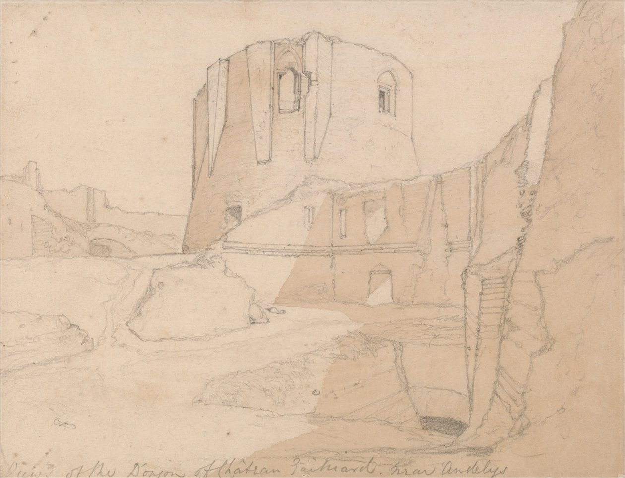 Vue du Donjon de Château Gaillard, près des Andelys, Normandie - John Sell Cotman