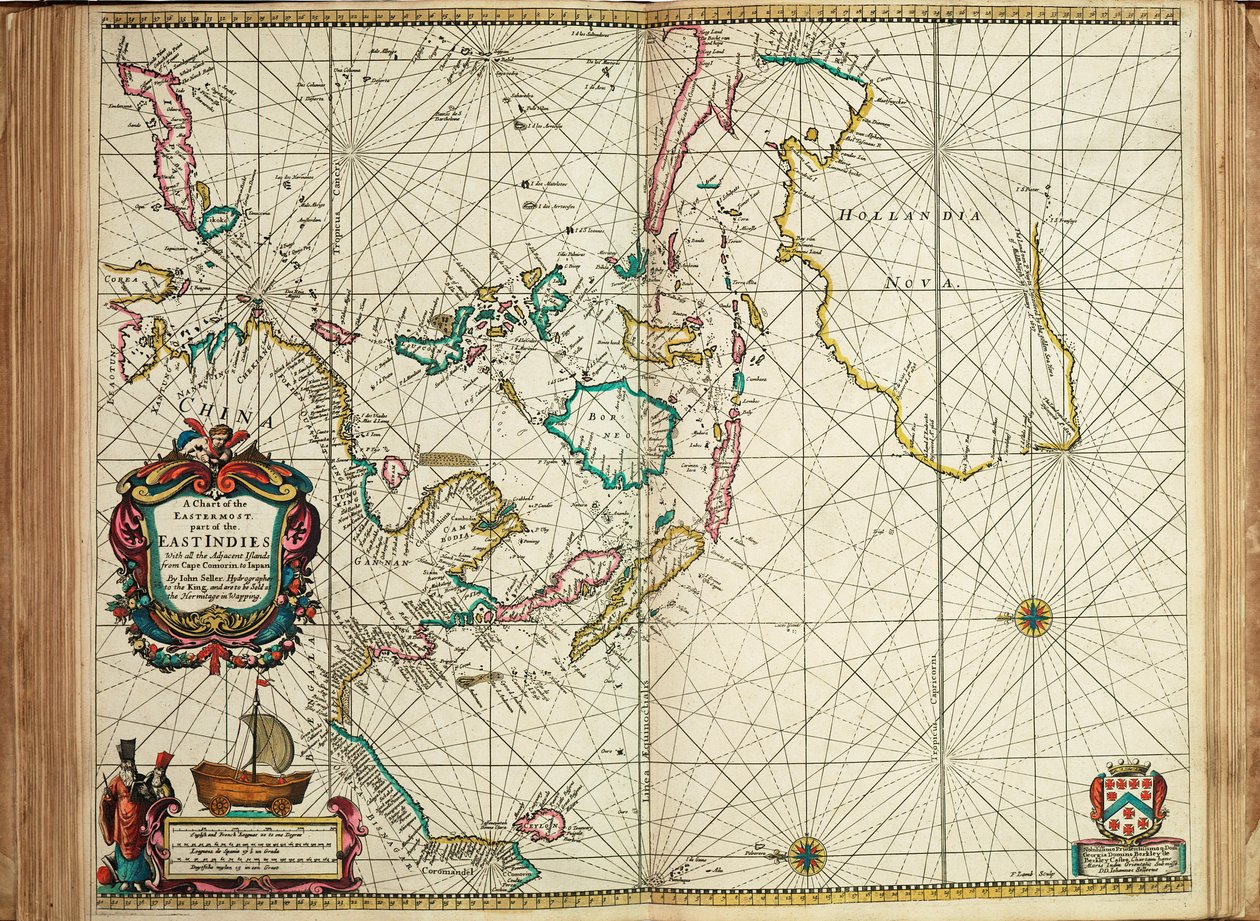 Carte de la partie la plus orientale des Indes orientales avec toutes les îles adjacentes du cap Comorin au Japon - John Seller