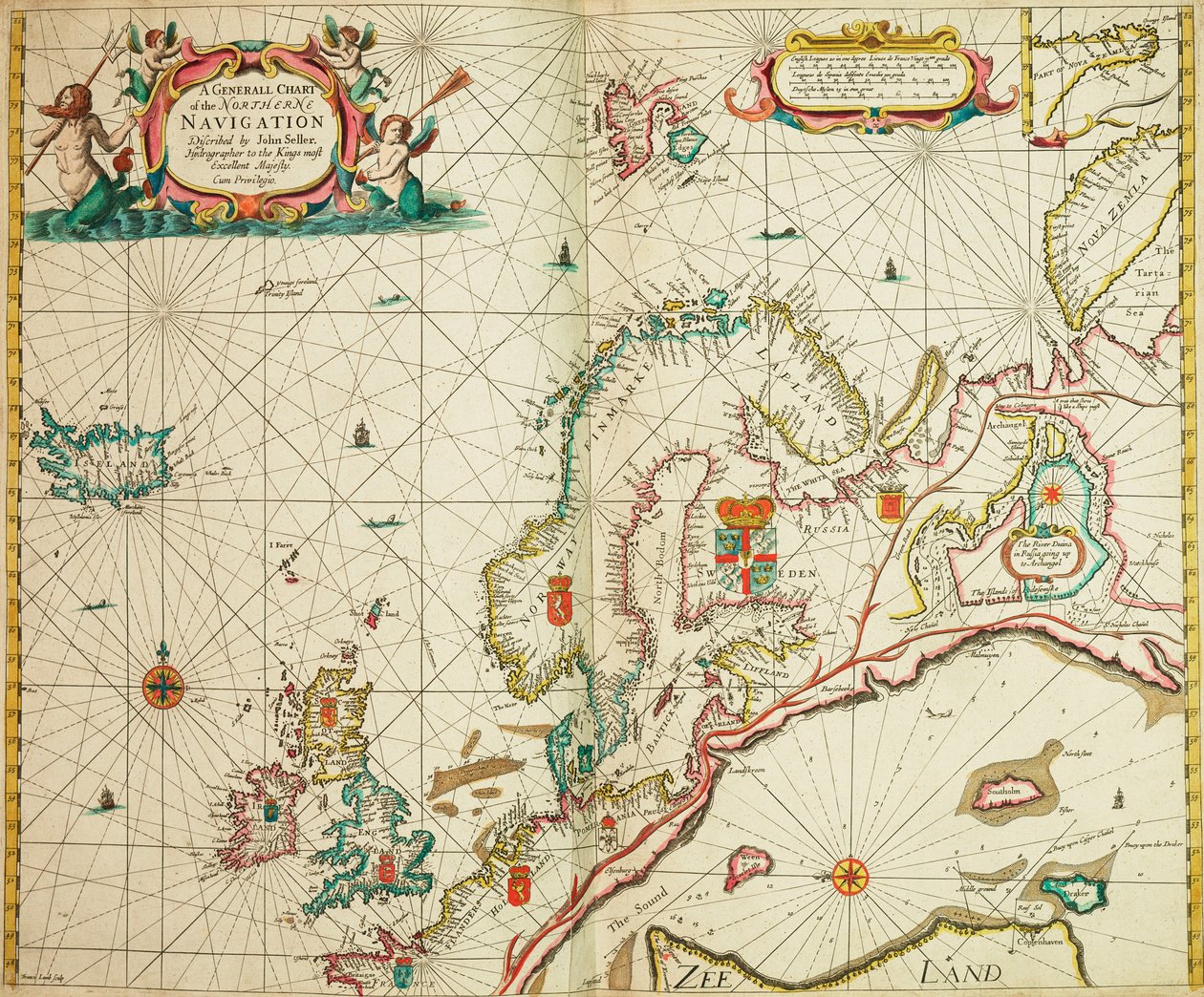 Carte générale de la navigation nordique - John Seller