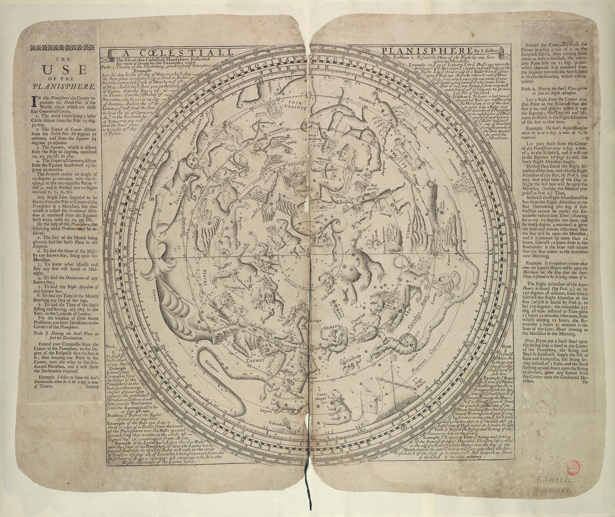 Le zodiaque étoilé, par les limites duquel les chemins visibles de toutes les planètes sont délimités - John Seller auteur, hydrographe du roi très serein - John Seller