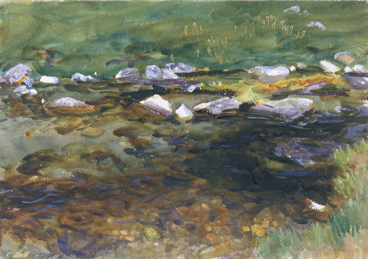 Ruisseau et prairie, c.1907 - John Singer Sargent
