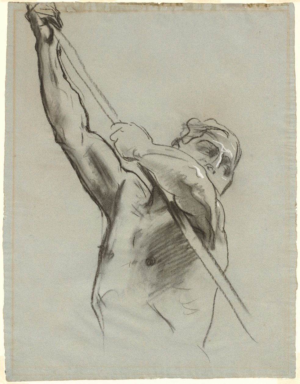 Torso masculin avec un poteau - John Singer Sargent