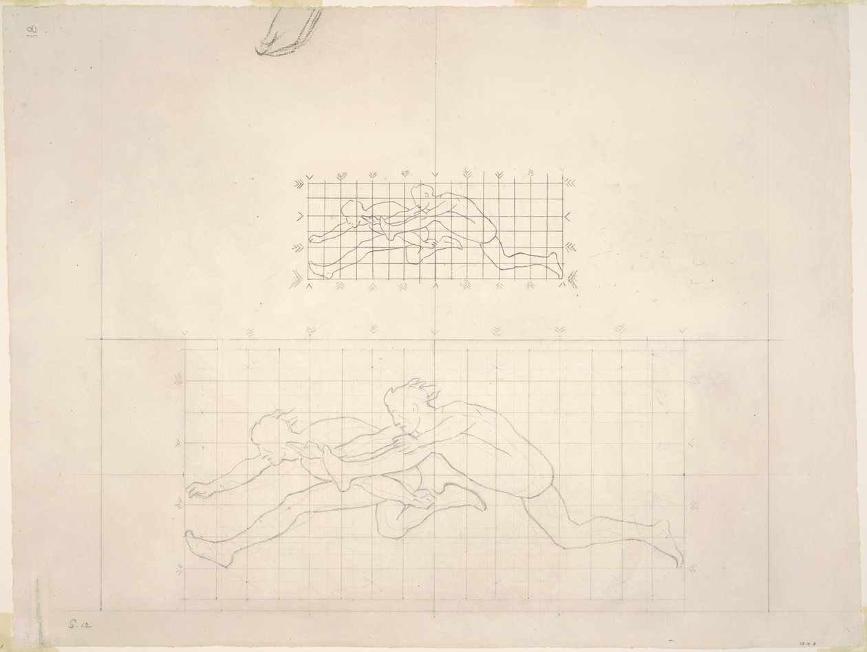 Études pour "Deux figures masculines classiques sautant" - John Singer Sargent