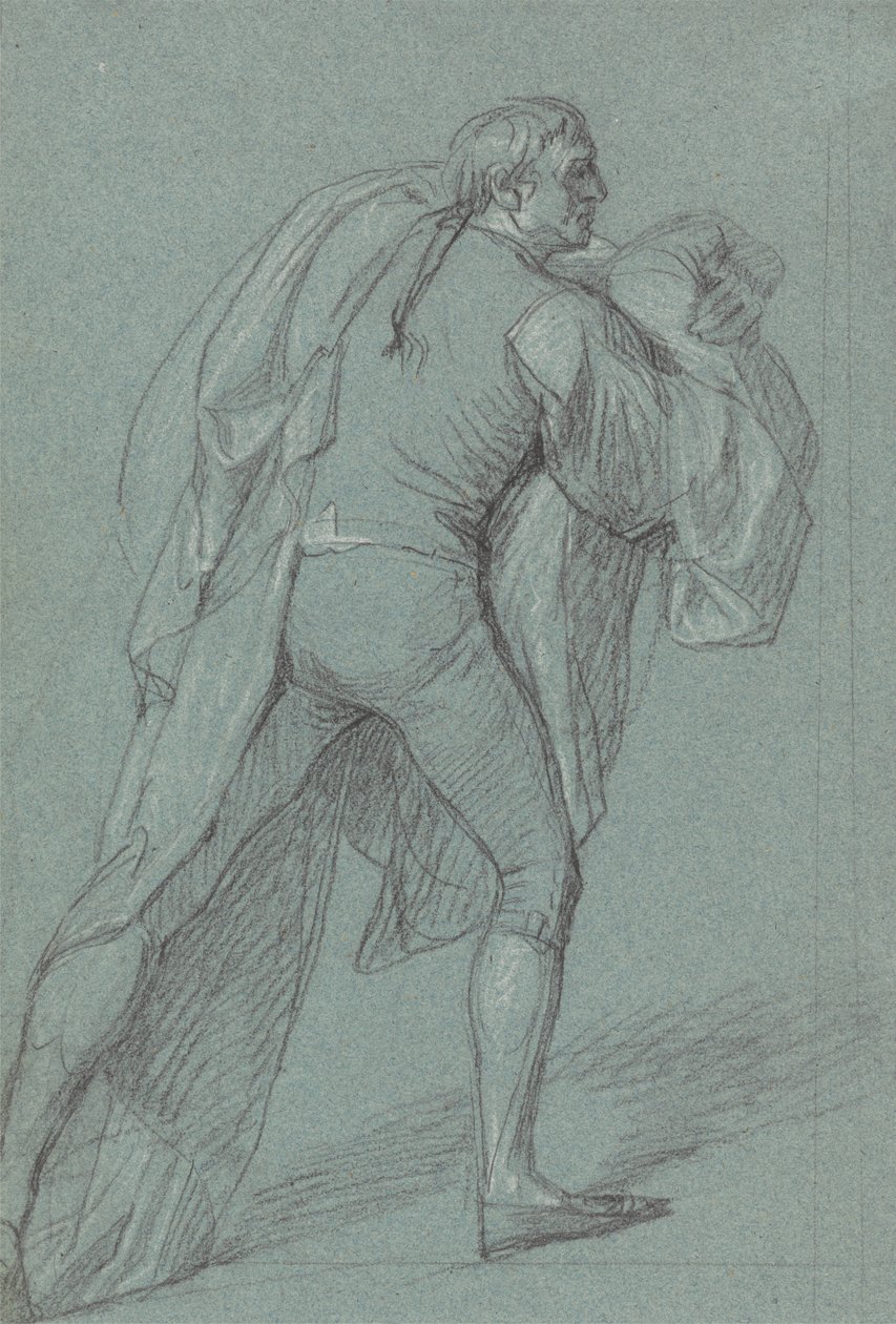 Étude de figure pour la peinture de la victoire de Lord Duncan : Étude pour marin portant le drapeau néerlandais - John Singleton Copley