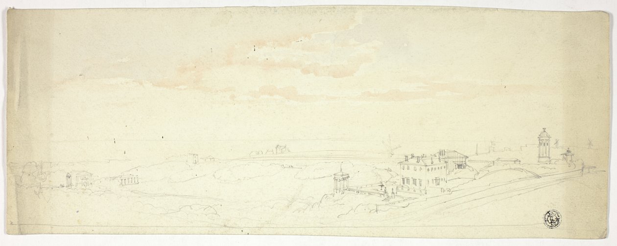 Vue panoramique de la ville de bord de mer - John Skinner Prout