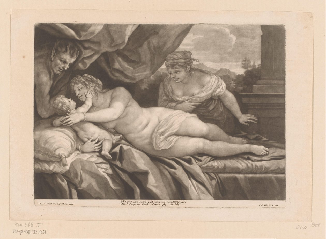 Vénus avec Cupidon et un satyre - John Smith