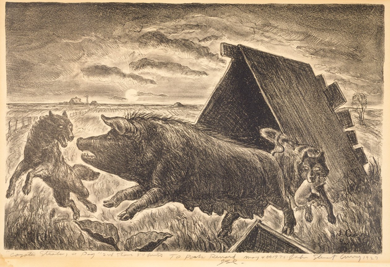 Les coyotes volent un cochon - John Steuart Curry