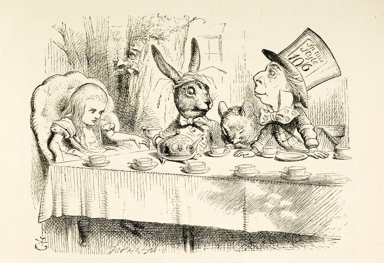 Alice à la fête du thé du Chapelier Fou - John Tenniel