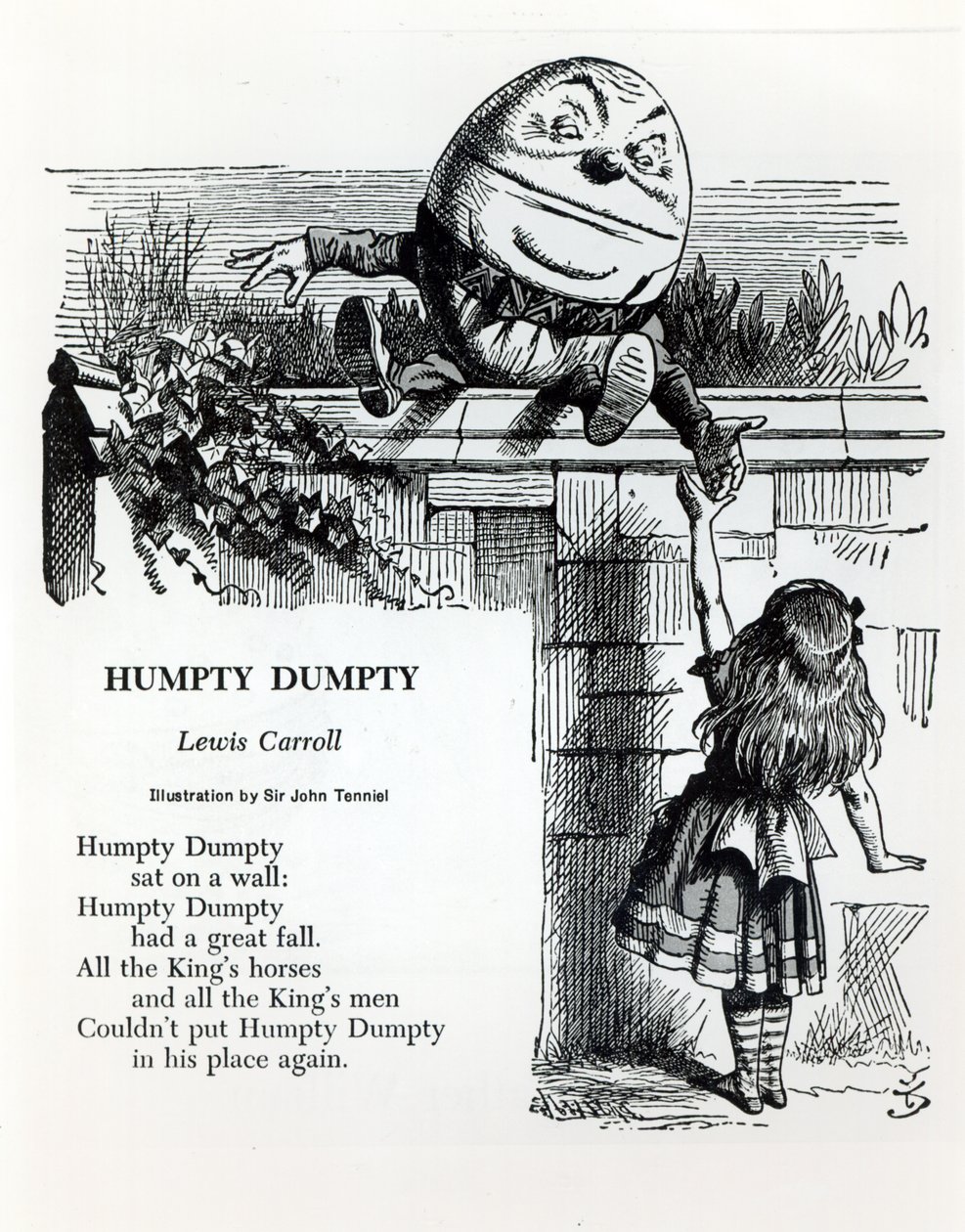 Humpty Dumpty, illustration pour la comptine par Lewis Carroll (1832-98) - John Tenniel