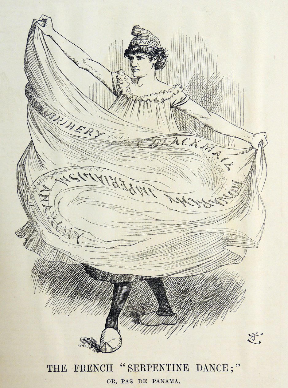 Caricature de John Tenniel sur les machinations françaises concernant la construction du canal de Panama, 