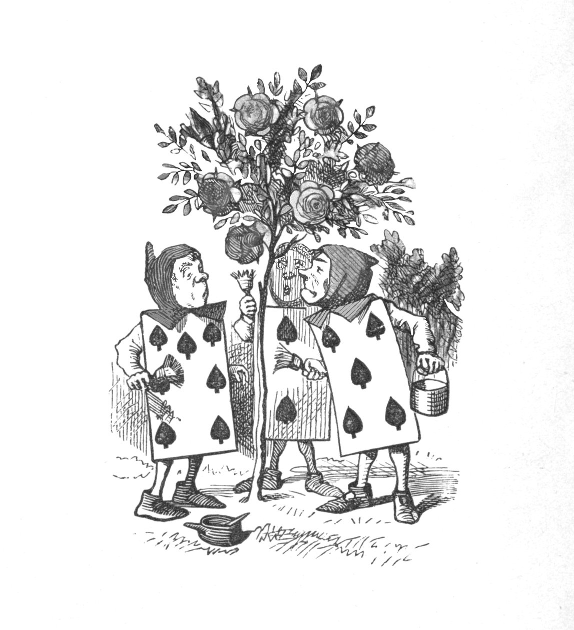 Les cartes à jouer peignant les rosiers, 1889 - John Tenniel