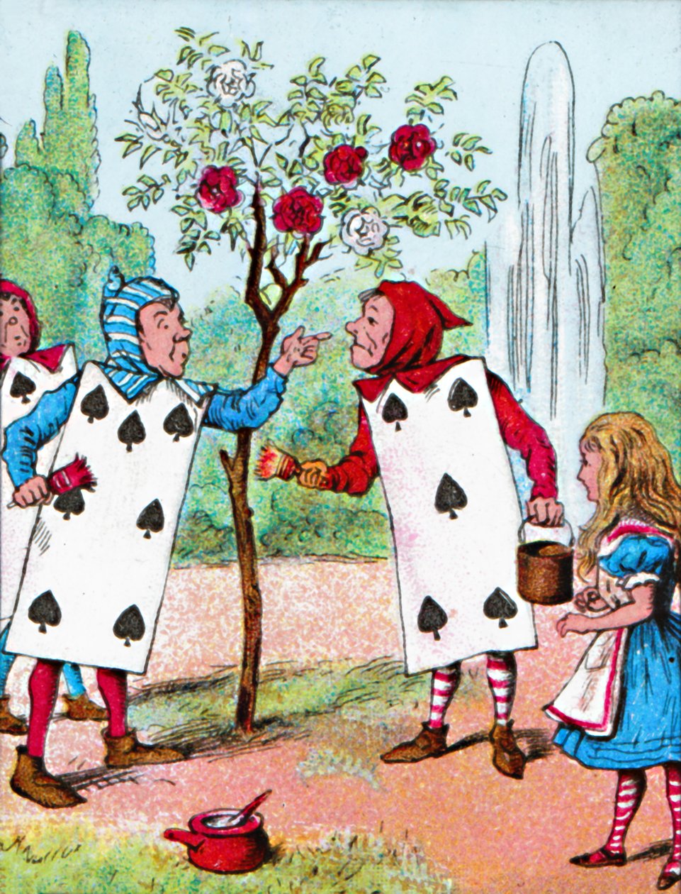 Les cartes à jouer peignant les rosiers, c1910 - John Tenniel