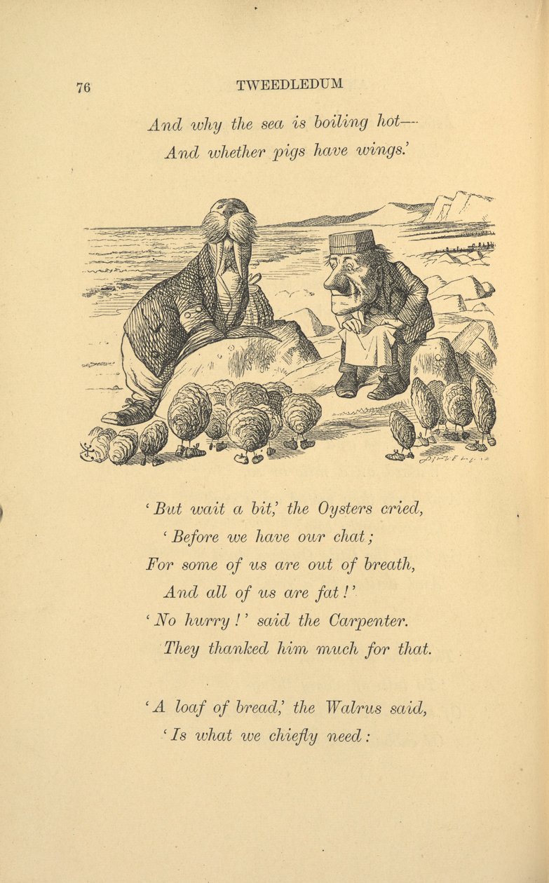 Le morse et le charpentier avec des huîtres - John Tenniel