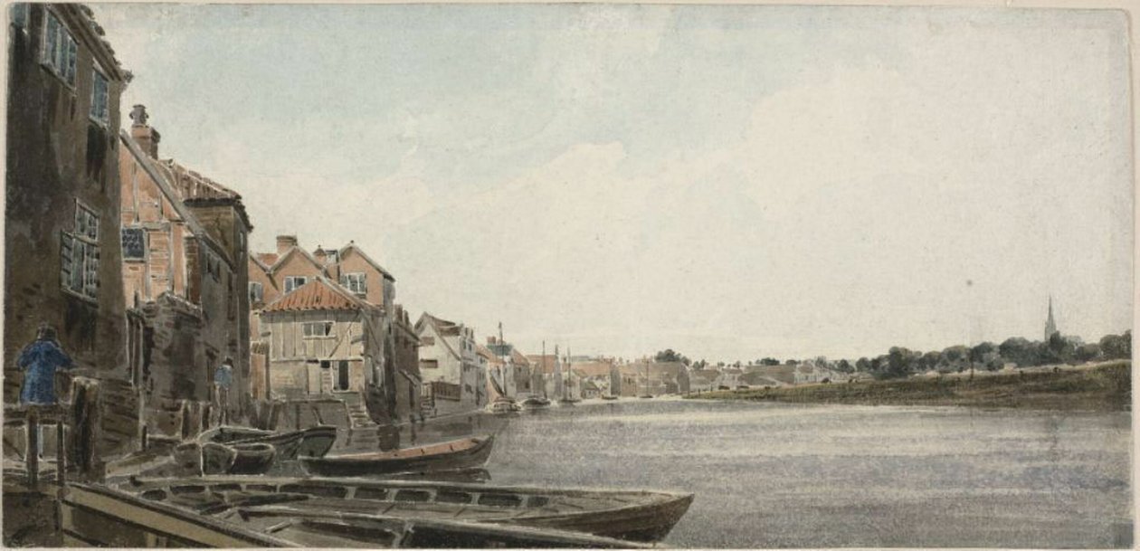 Vue sur le Wensum à King Street, prise du pont Foundary - John Thirtle