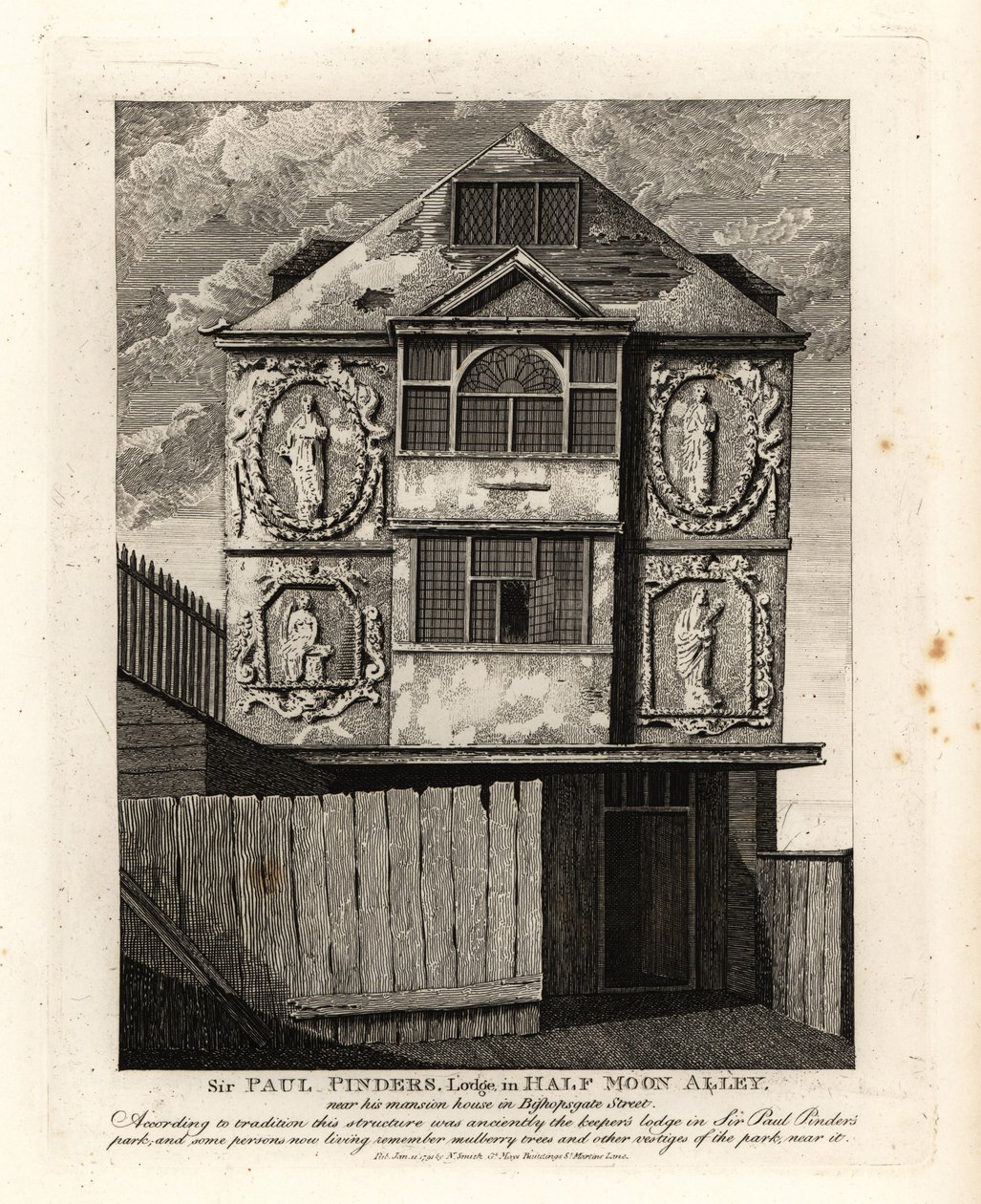 Le pavillon de Sir Paul Pinders à Half Moon Alley - John Thomas Smith