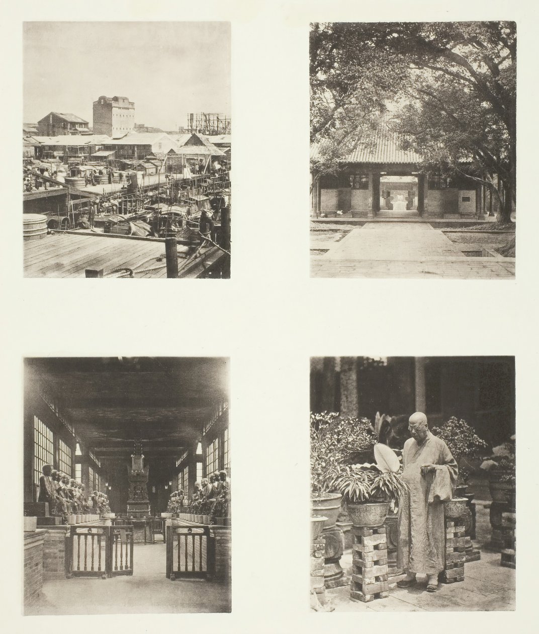 Un magasin de prêt sur gage à Canton, Temple Honam, Canton, Temple des Cinq Cents Dieux, Canton... - John Thomson