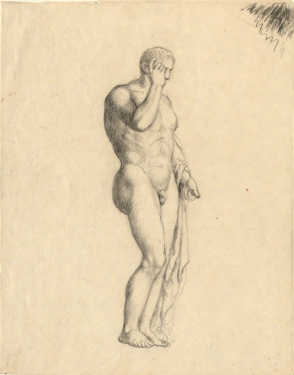 Figure masculine nue (classique) montrant le côté droit - John Trumbull
