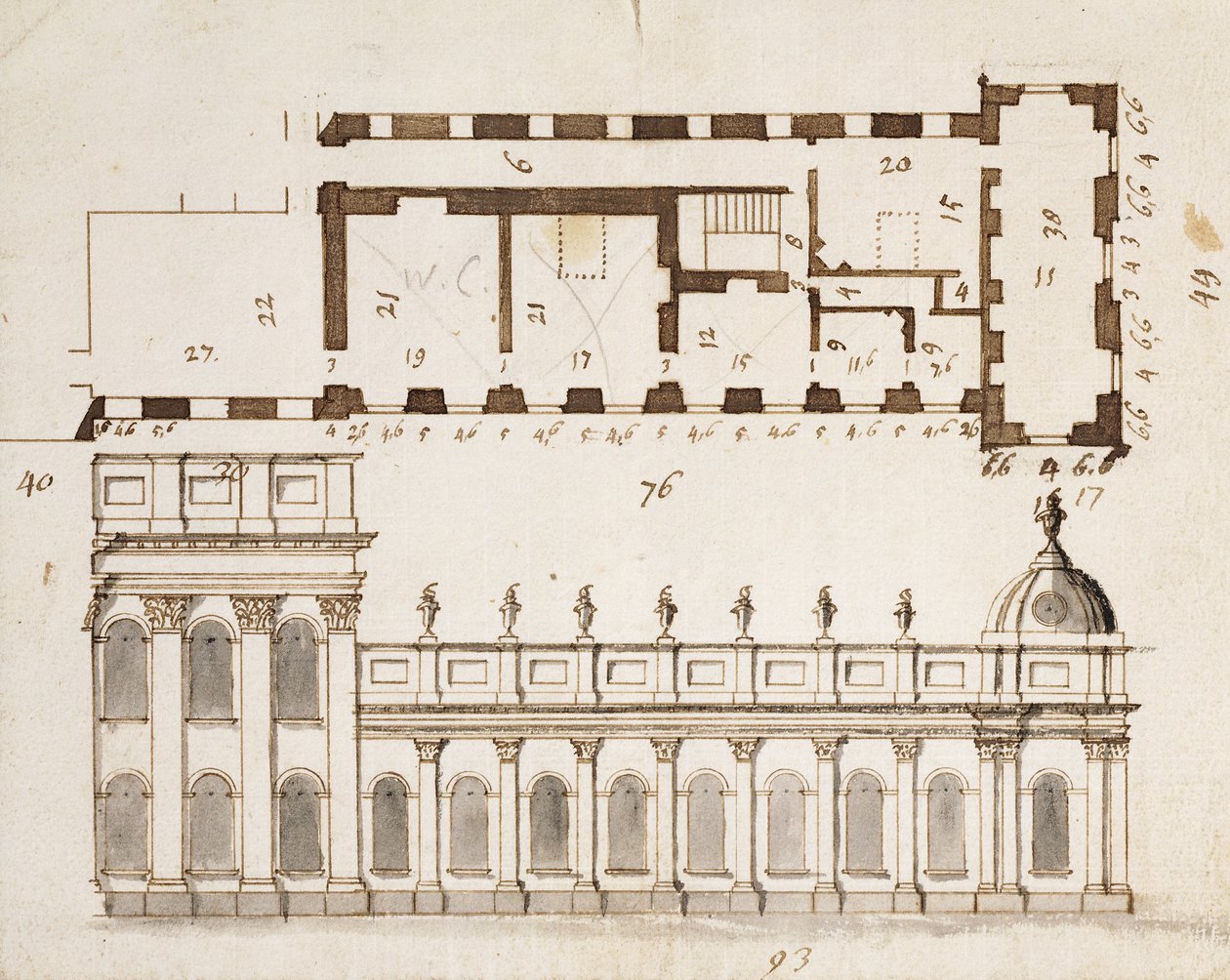 Château Howard, Yorkshire : Un premier design pour les trois baies de l