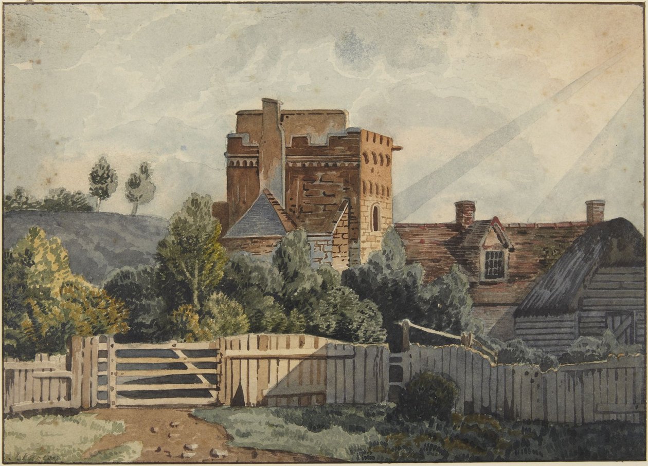 Maison avec une tour en pierre - John Varley