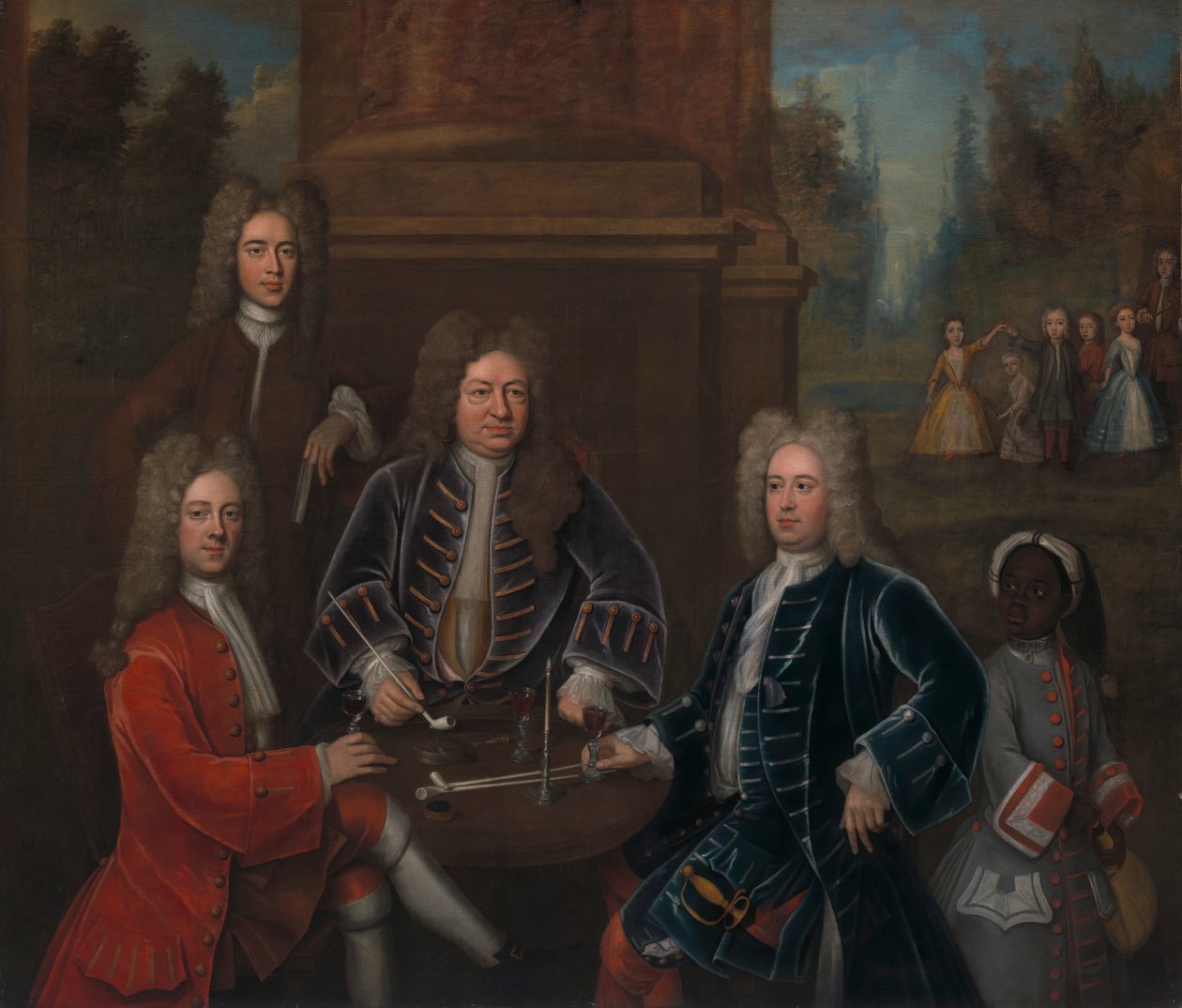 Elihu Yale avec des membres de sa famille et un enfant esclave - John Verelst