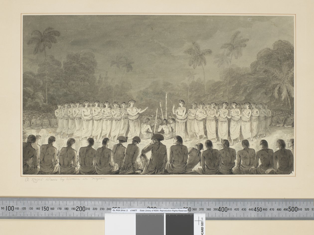 F.6 Une danse nocturne par des femmes à Hapaee, vers 1773-84 - John Webber
