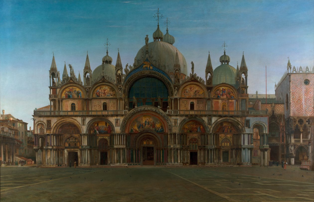 Façade occidentale de la Basilique de San Marco, Venise, Italie - John Wharlton Bunney