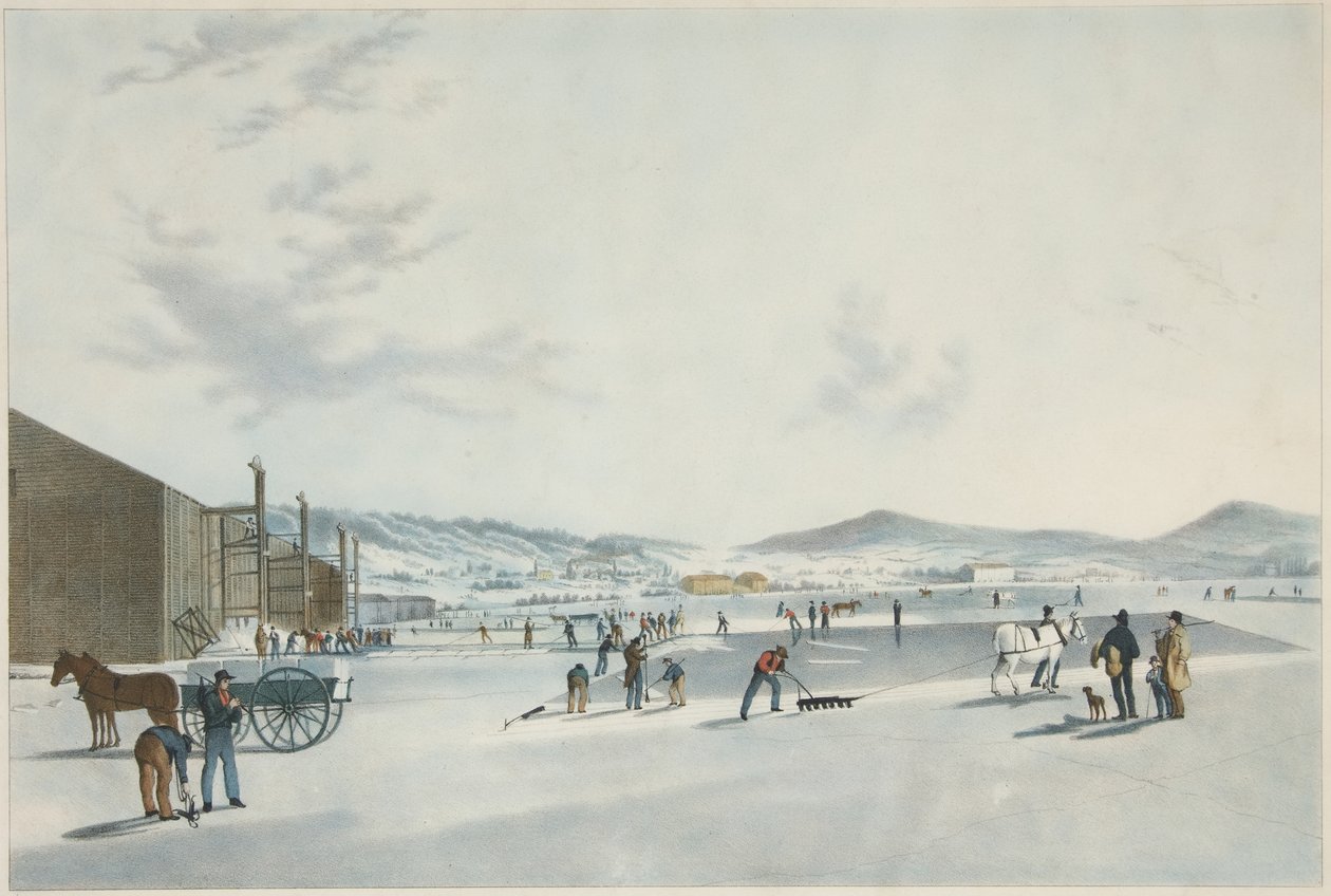 Rockland Lake - Coupe de glace. Vue du nord-est, pub. 1849 - John William Hill