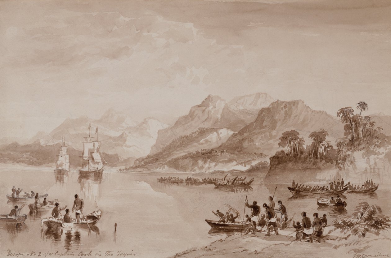 Design No 2 pour le capitaine Cook dans les tropiques - John Wilson Carmichael