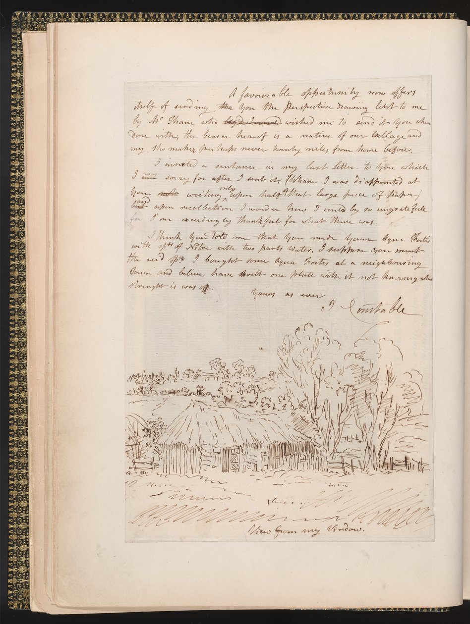 Lettre autographe de John Constable à John Thomas Smith, des Mémoires de la vie de John Constable, par Charles Robert Leslie, imprimé par James Carpenter, 1843 - John Constable
