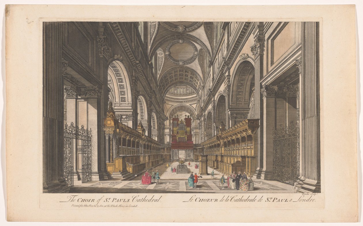 Vue du chœur de la cathédrale Saint-Paul de Londres - John and Carington Bowles