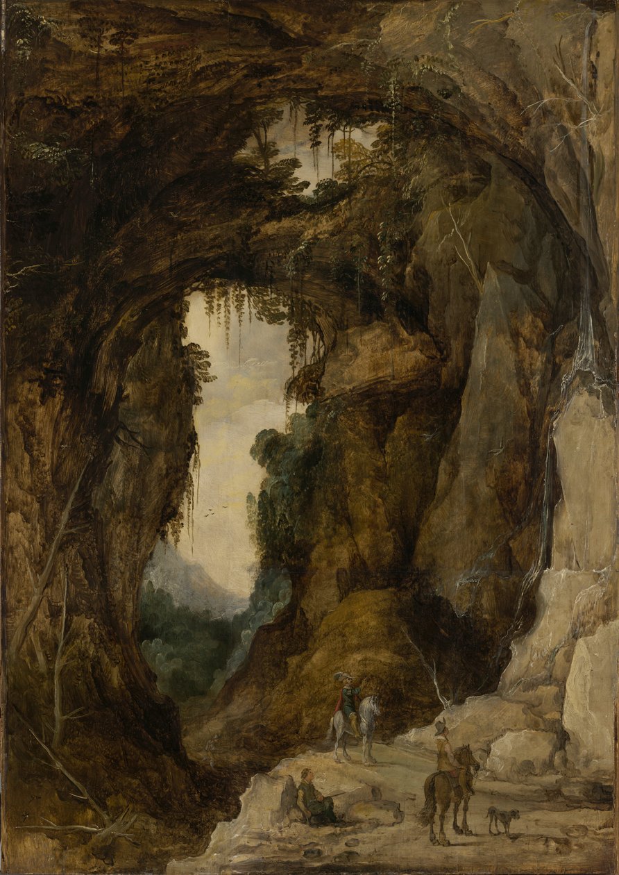 Paysage avec grotte et cavalier - Joos de Momper the younger