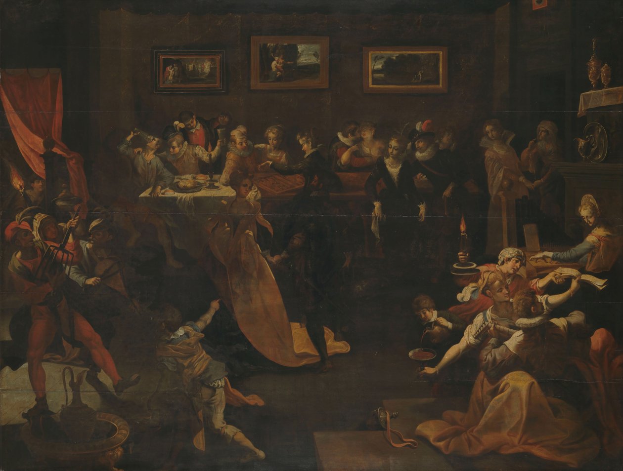 Banquet nocturne et mascarade - Joos or Jodocus van (after) Winghe