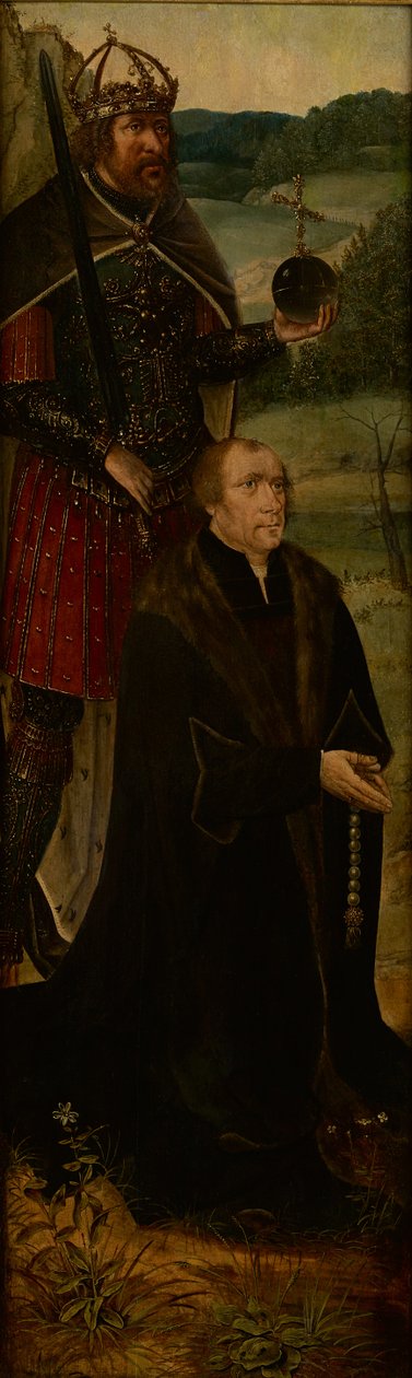 Roi Constantin et un donateur ; un panneau d