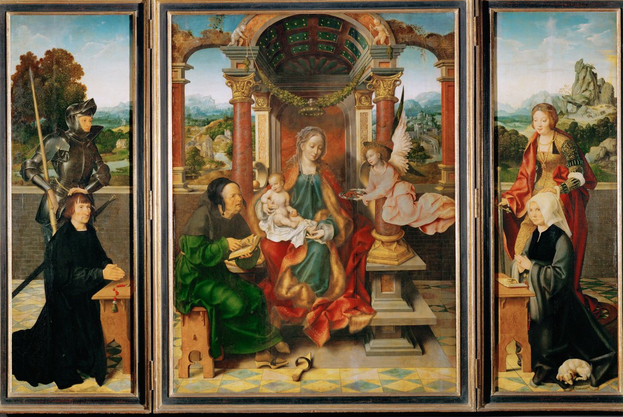 Autel (peinture sur bois de chêne) - Joos van Cleve