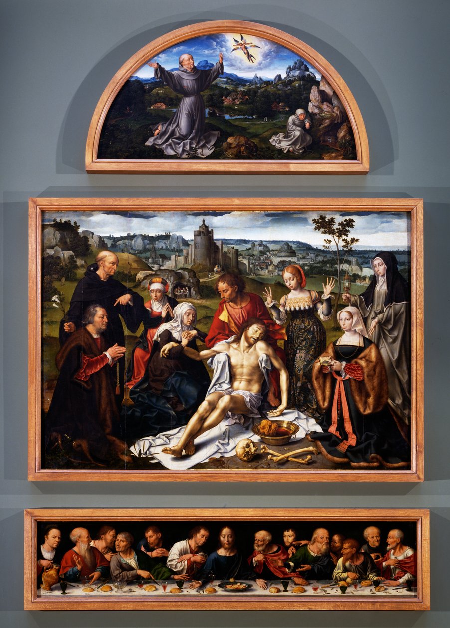 Retable de la déposition, avec les stigmates de Saint François, la déposition du Christ et la Cène de l