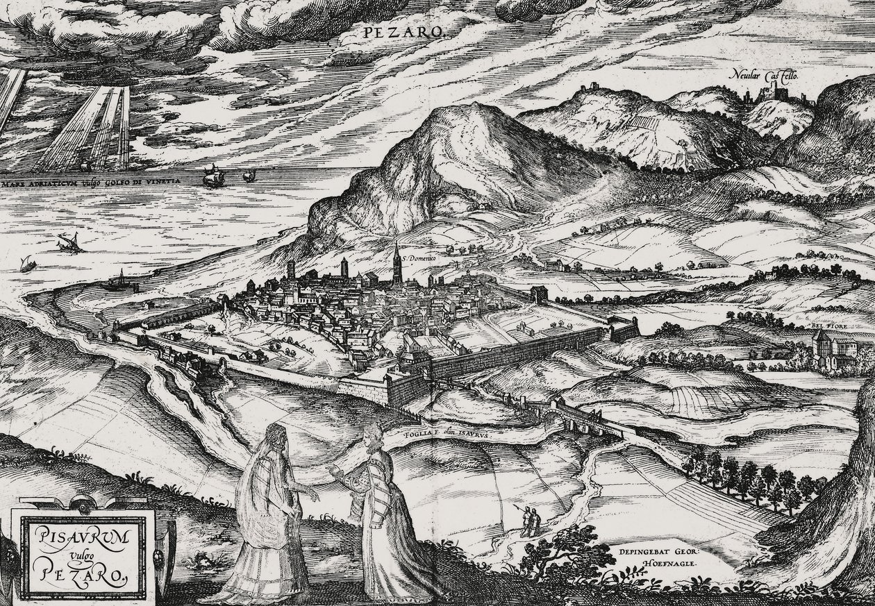 Ville de Pesaro, gravure de Joris Hoefnagel (1542-1601) - Joris Hoefnagel