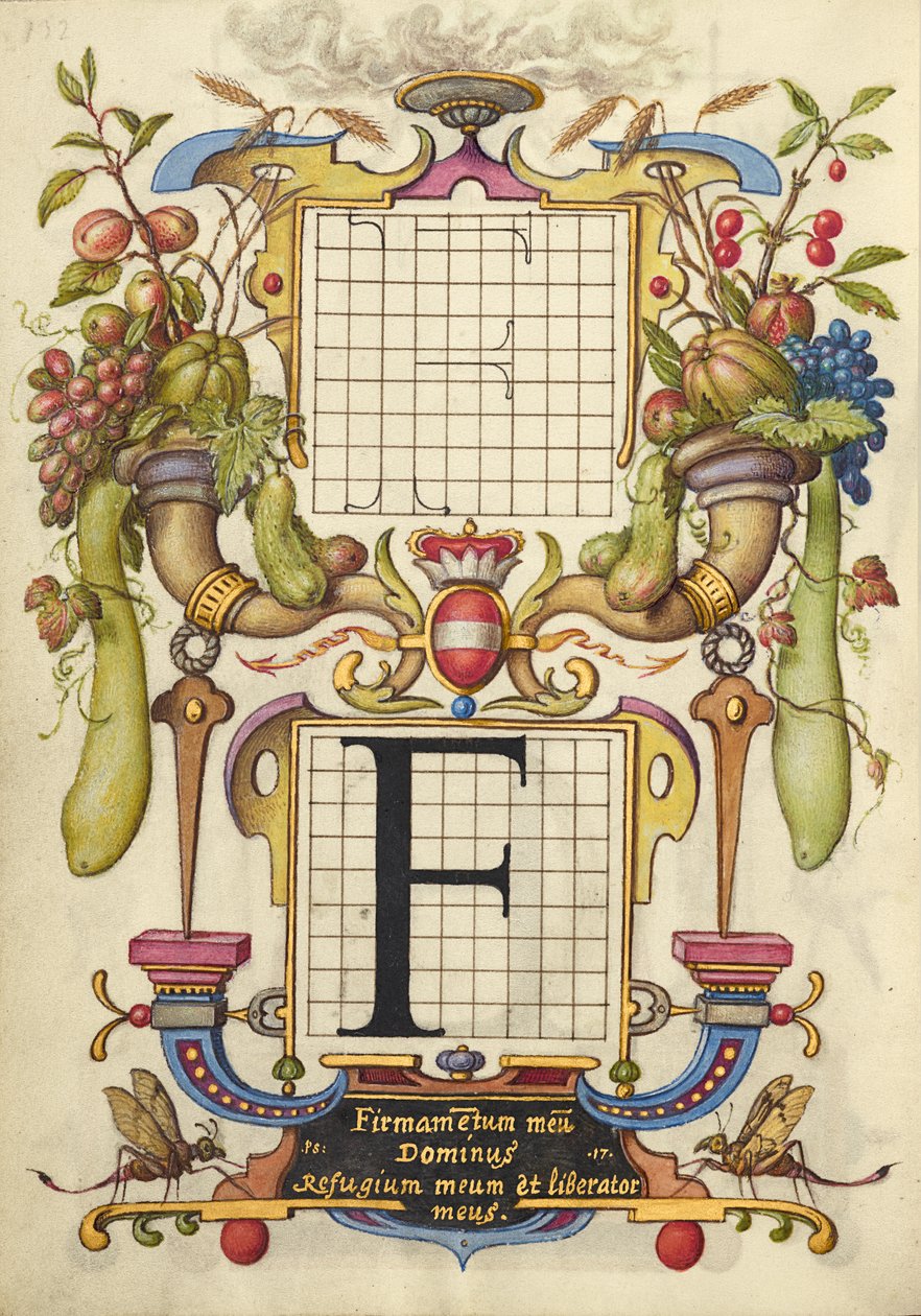 Guide de construction de la lettre F - Joris Hoefnagel