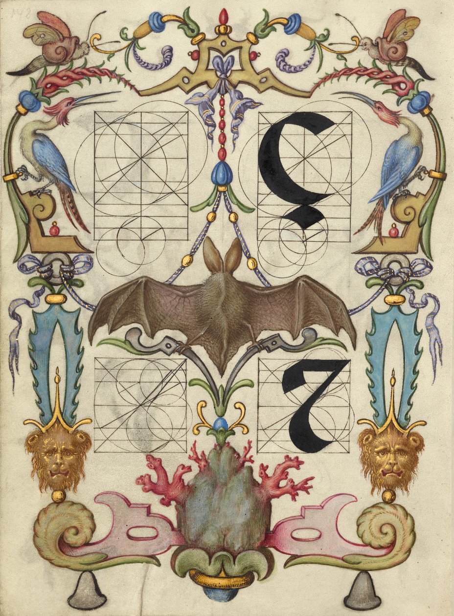 Guide de construction des lettres ç et tironian et - Joris Hoefnagel